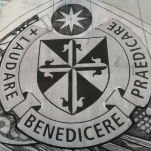 drawing prior to glass cutting for window at springfields covenant school