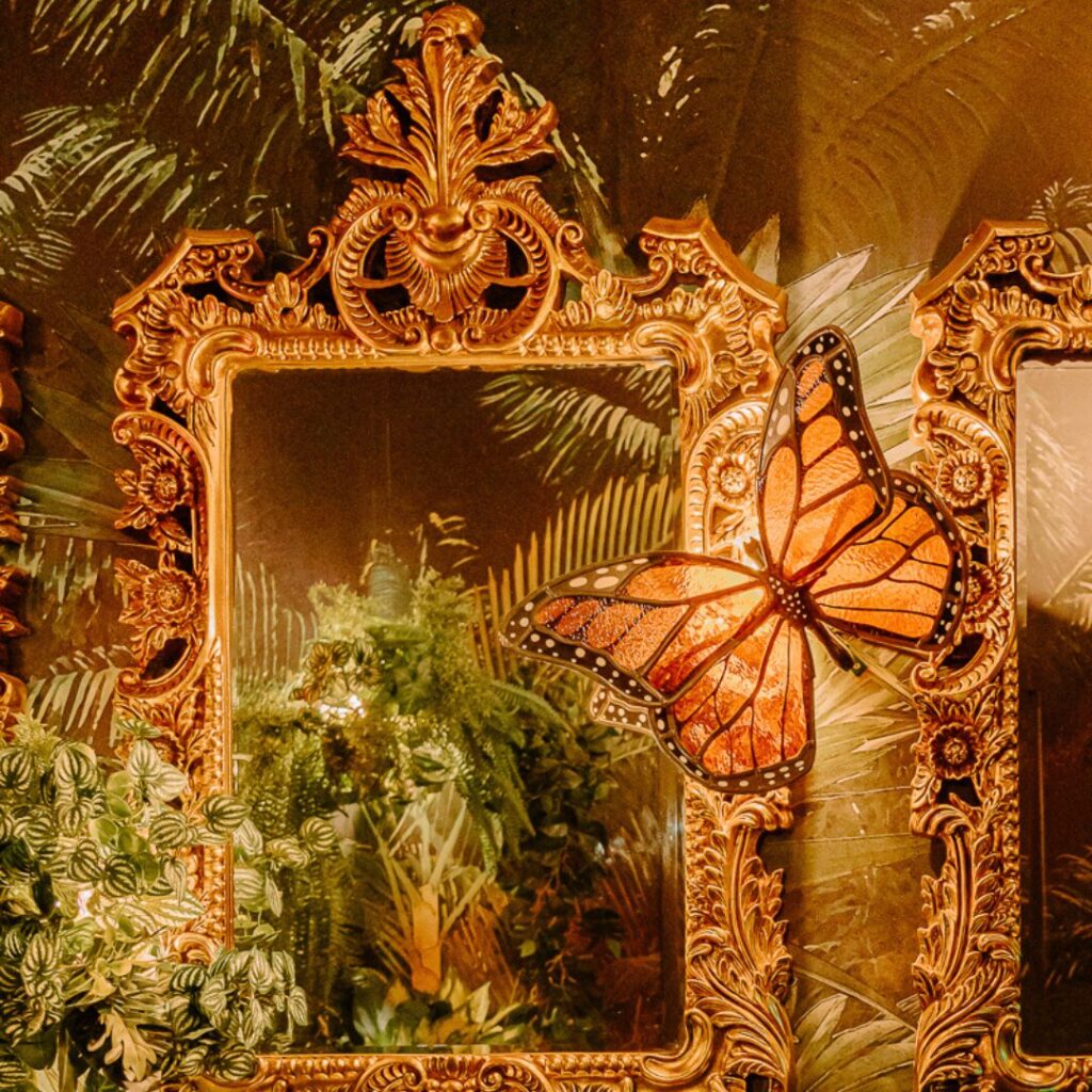 monarch butterfly glass light