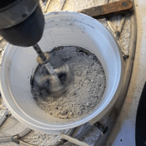 Blend the dry mix and wet mix together with an electric mixer