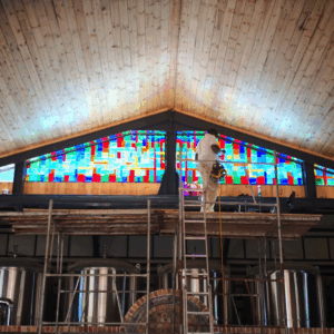 Bar window installation at Hey Joe Brewery