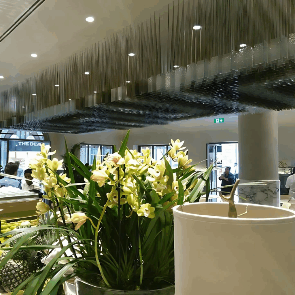 8x2m Glass installation by Live Light Stained Glass for Tashas in Dubai 2017